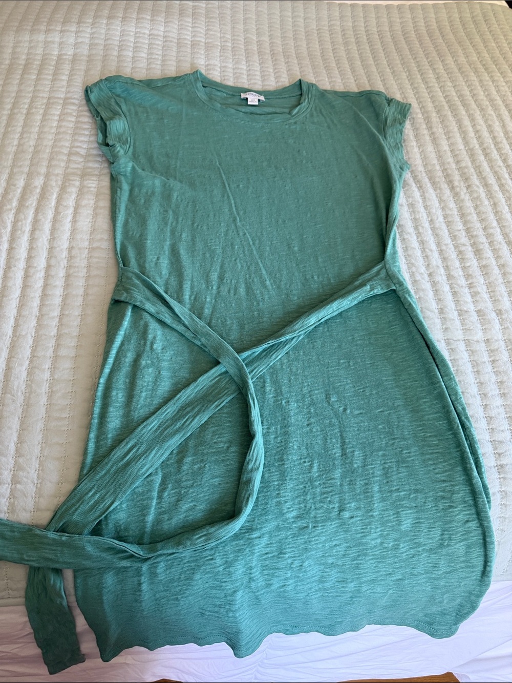 J. Crew Teal Tunic Tee with Tie-Waist